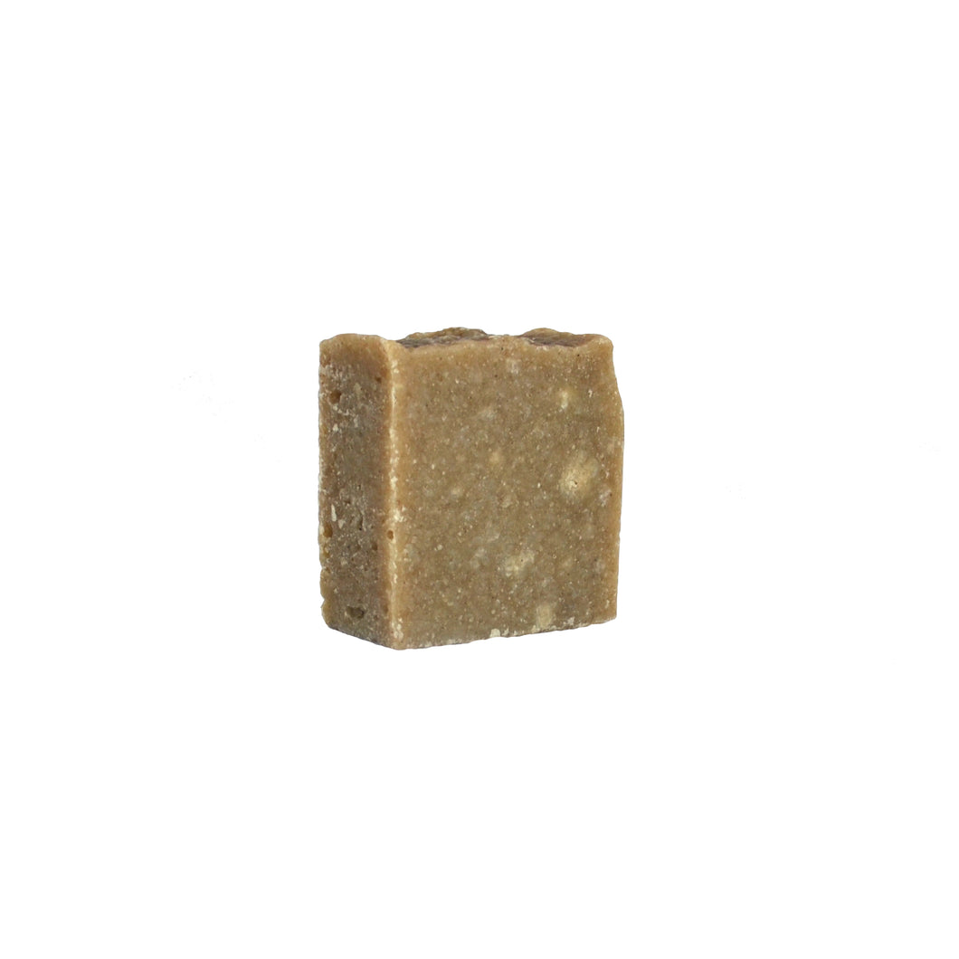 Brown rustic soap square with beige spots